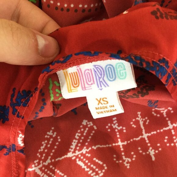 Lularoe Joy Sleeveless Duster Vest Red Womens Size XS - Picture 3 of 6